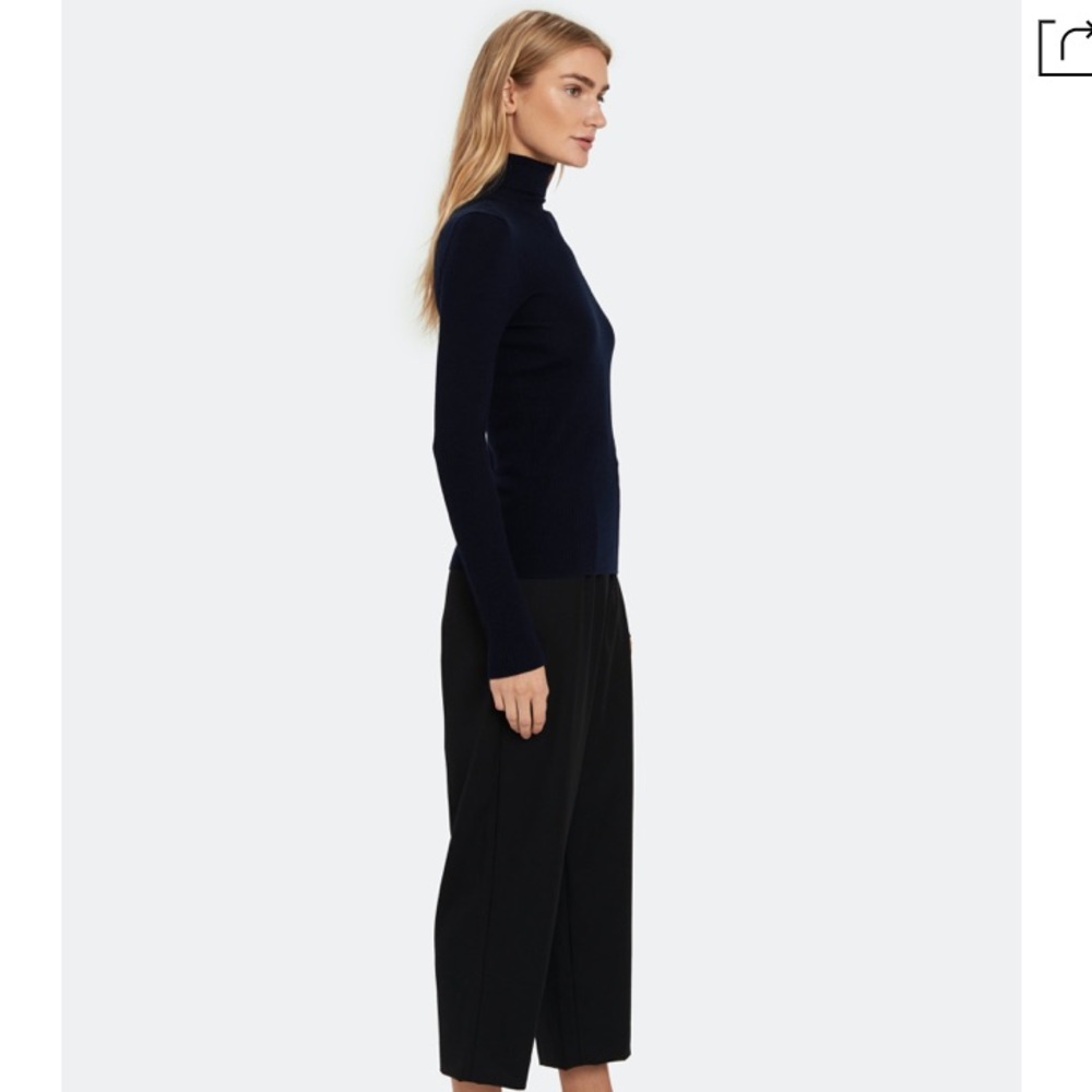 NEW Norse Projects Dark Navy Siri Roll 100% Merino Wool Sweater Womens Size XS - Picture 8 of 16